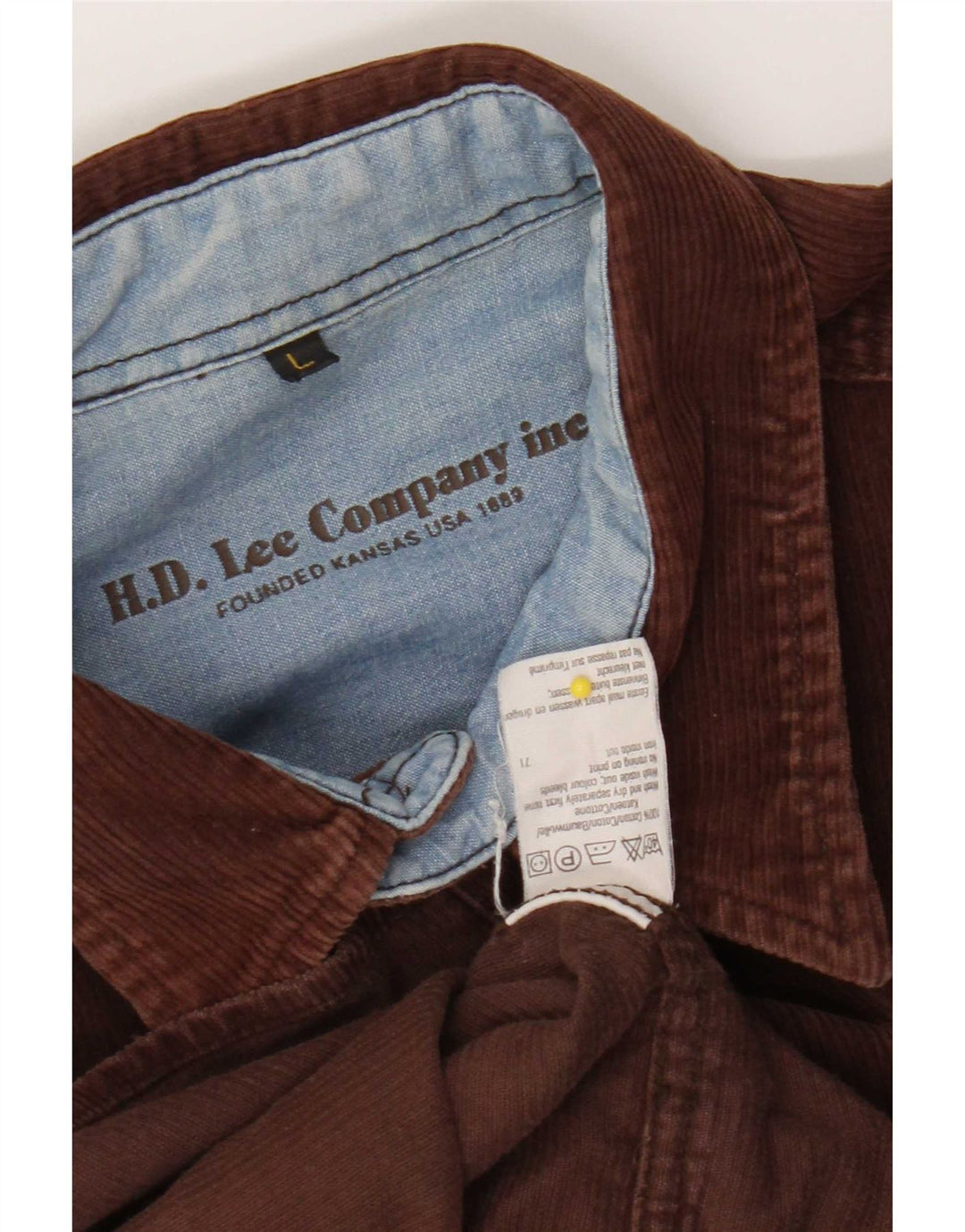 Lee Mens Corduroy Shirt Large Brown Cotton
