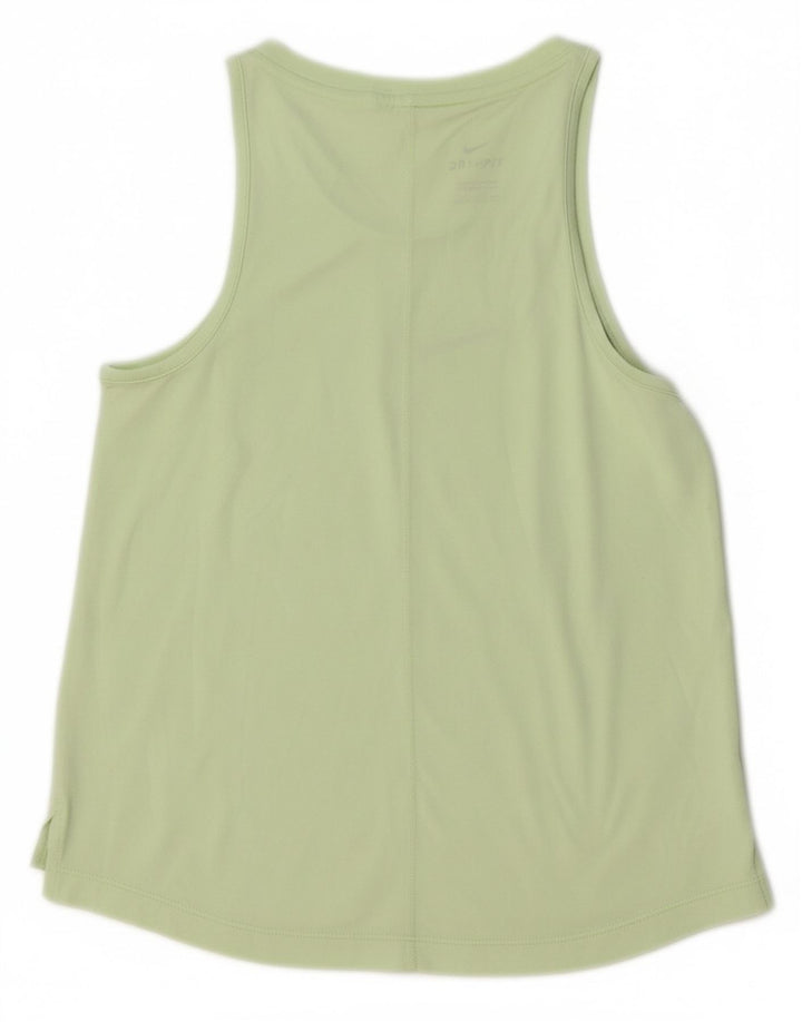NIKE Girls Dri Fit Graphic Vest Top 10-11 Years Medium Green