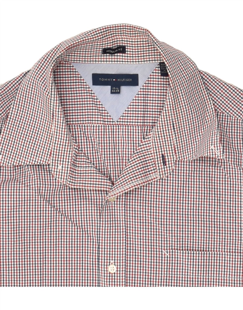 TOMMY HILFIGER Mens Regular Fit Shirt UK 17 1/2 XL Red Check | Vintage Tommy Hilfiger | Thrift | Second-Hand Tommy Hilfiger | Used Clothing | Messina Hembry 