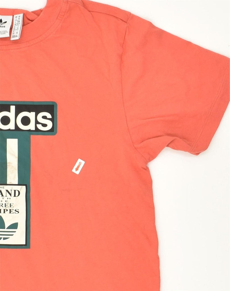 ADIDAS Womens Graphic T-Shirt Top UK 6 XS Orange Cotton | Vintage Adidas | Thrift | Second-Hand Adidas | Used Clothing | Messina Hembry 