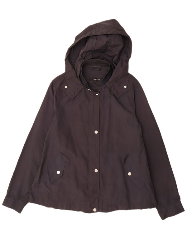 Zara Womens Hooded Utility Jacket UK 16 Large Black Polyester