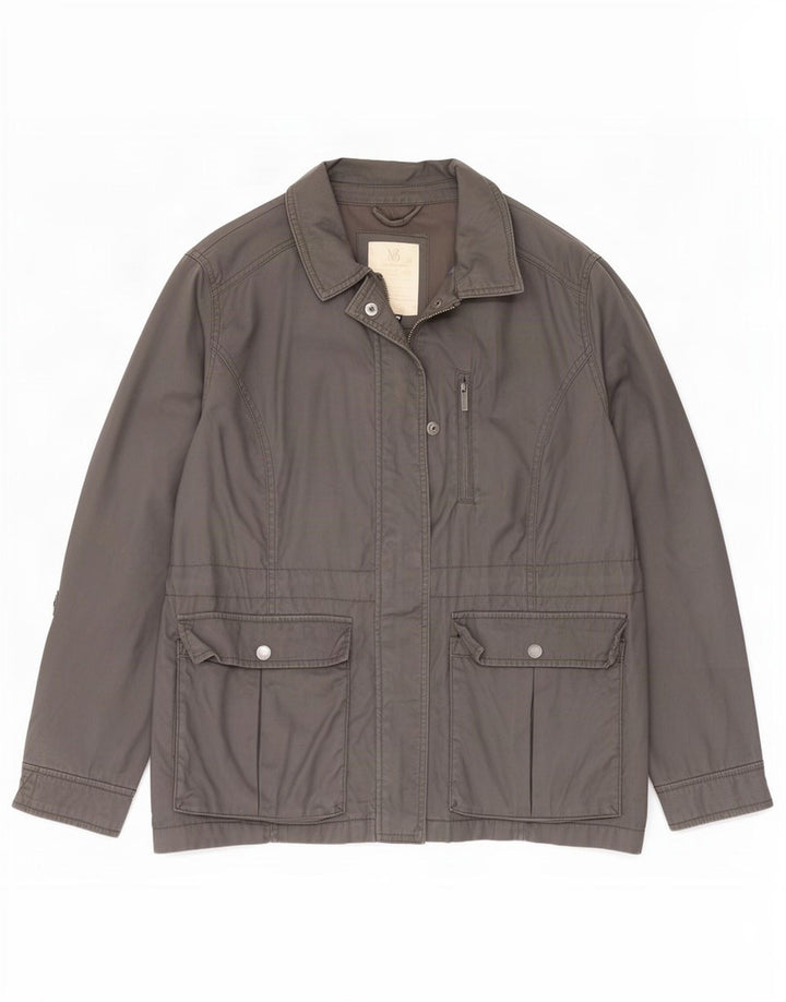 White Stuff Womens Utility Jacket UK 14 Large Grey Cotton