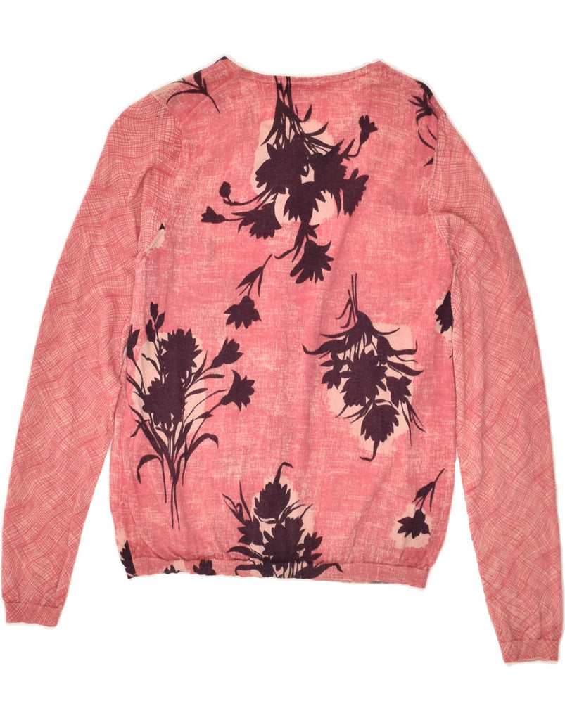 BODEN Womens Cardigan Sweater UK 14 Medium Pink Floral Wool | Vintage Boden | Thrift | Second-Hand Boden | Used Clothing | Messina Hembry 