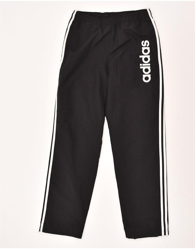 ADIDAS Mens Graphic Tracksuit Trousers Small Black Polyester | Vintage Adidas | Thrift | Second-Hand Adidas | Used Clothing | Messina Hembry 