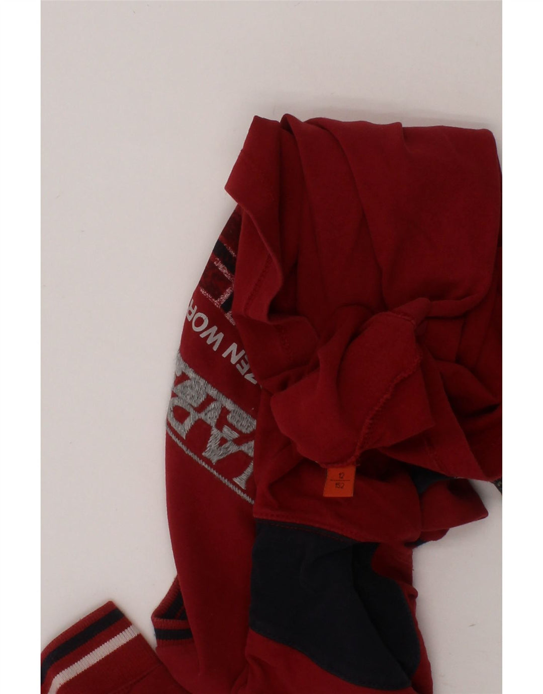 NAPAPIJRI Boys Graphic Top Long Sleeve 12-13 Years Red Vintage Napapijri and Second-Hand Napapijri from Messina Hembry 