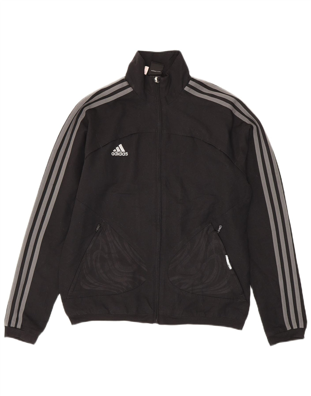 Adidas Boys Predator Tracksuit Top Jacket 13-14 Years Black Polyester