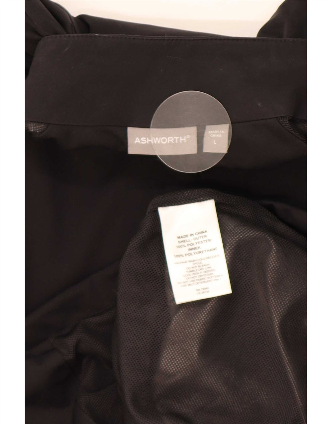 Ashworth Mens Rain Jacket UK 40 Large Black Polyester