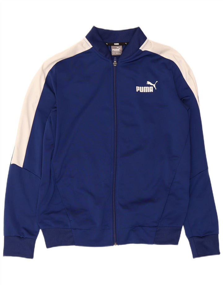 Puma Mens Tracksuit Top Jacket Small Navy Blue Colourblock Polyester