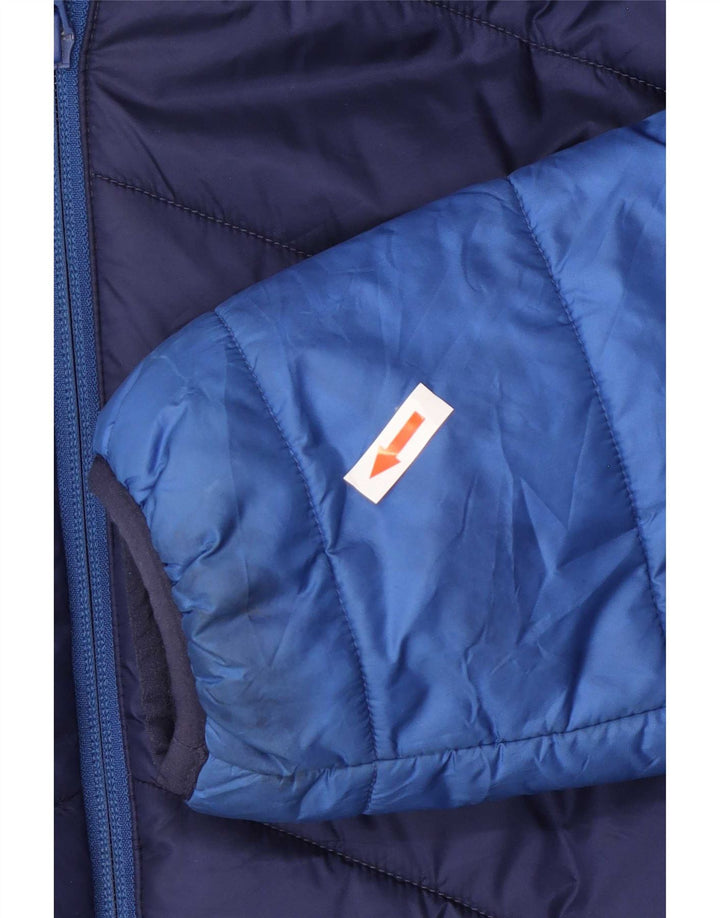 Puma Mens Hooded Padded Jacket UK 38 Medium Navy Blue Colourblock