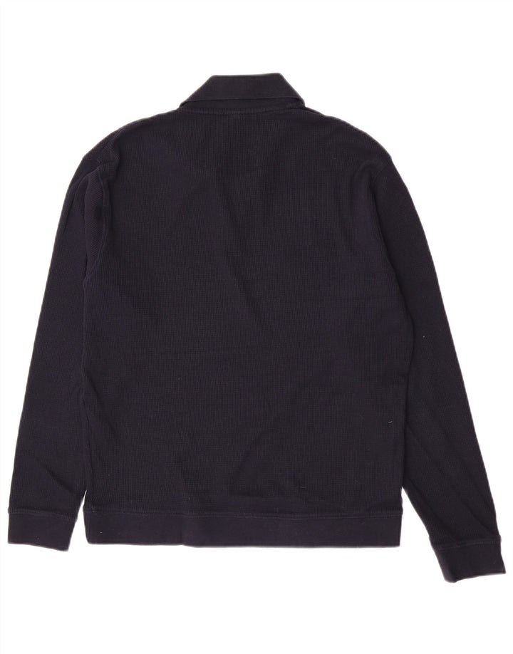 Zara Mens Polo Neck Jumper Sweater Small Navy Blue