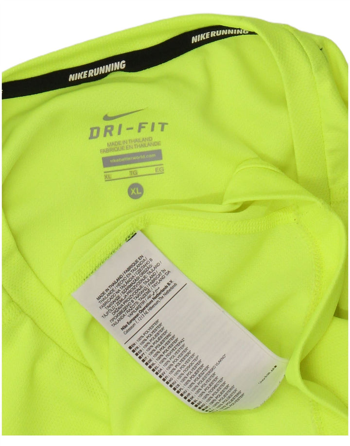 NIKE Mens Dri Fit Top Long Sleeve XL Green Polyester