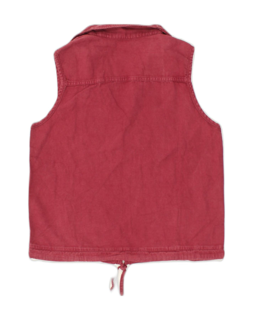 MURPHY & NYE Womens Sleeveless Pullover Shirt UK 14 Medium Burgundy Cotton | Vintage Murphy & Nye | Thrift | Second-Hand Murphy & Nye | Used Clothing | Messina Hembry 