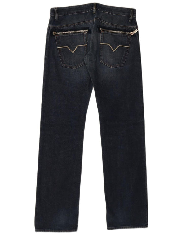 Diesel Mens Straight Jeans W33 L33 Navy Blue Cotton