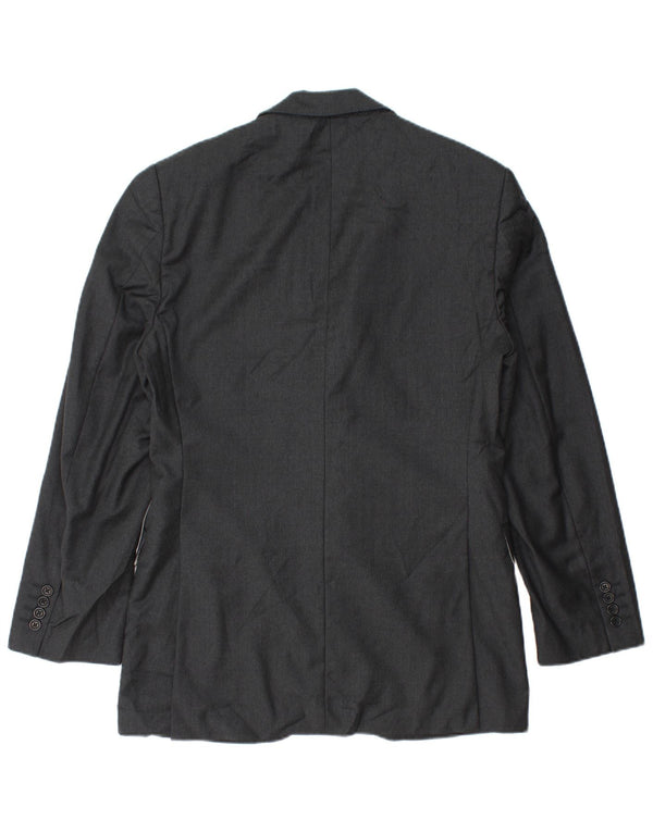 Aquascutum Mens 2 Button Blazer Jacket UK 36 Small Grey Wool