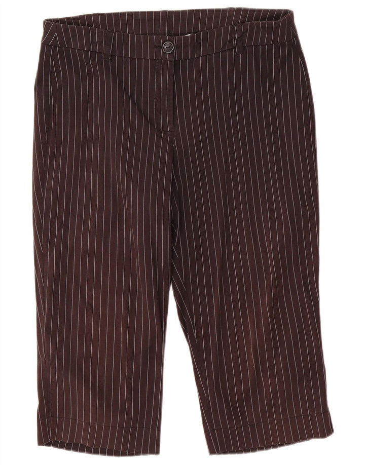 Marks & Spencer Womens Capri Trousers EU 40 Medium W32 L18 Grey Striped
