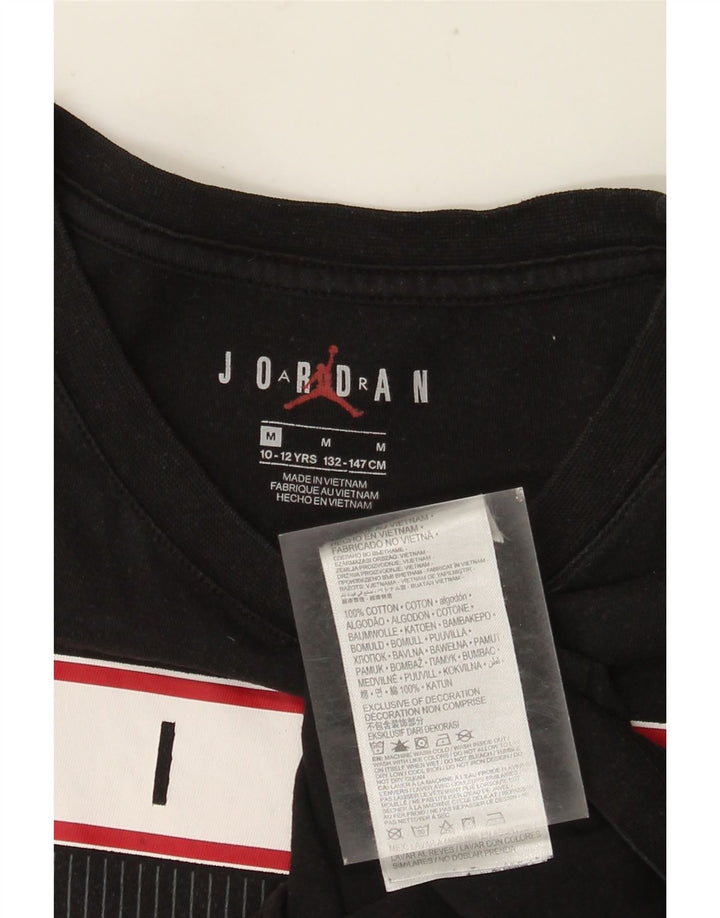 Jordan Boys Graphic T-Shirt Top 10-11 Years Medium Black Cotton