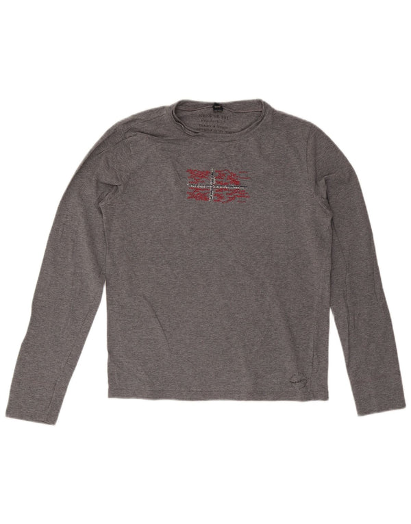 Napapijri Mens Graphic Top Long Sleeve Medium Grey