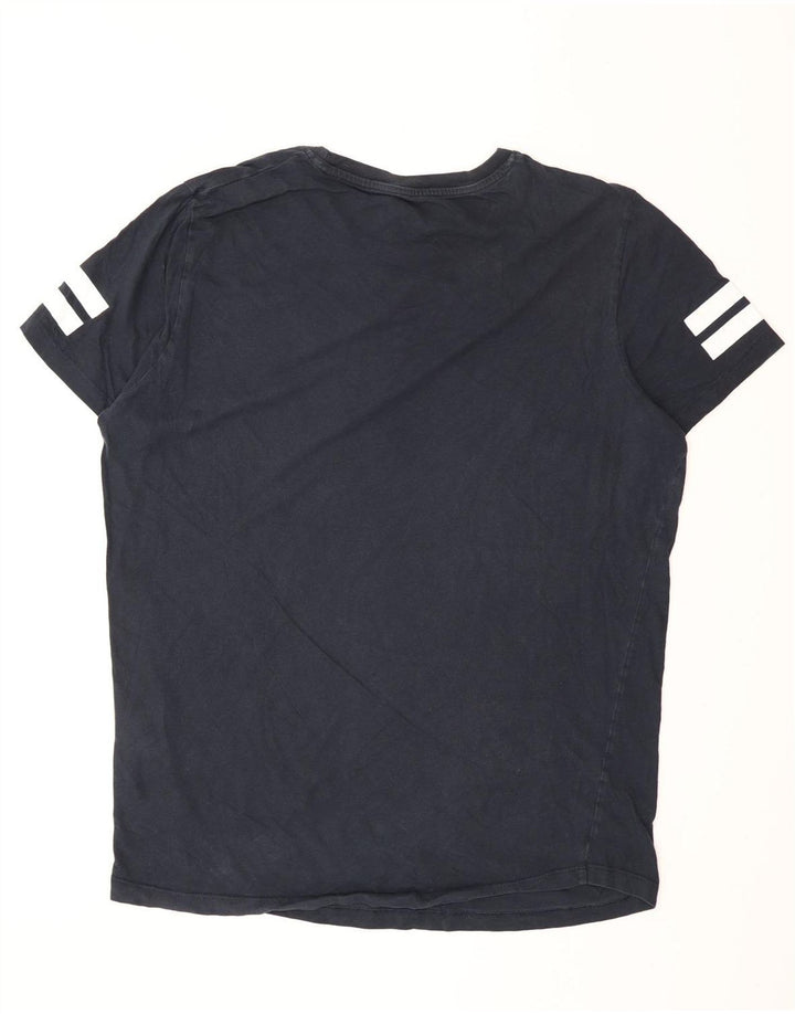 Jack & Jones Mens T-Shirt Top Large Navy Blue Cotton