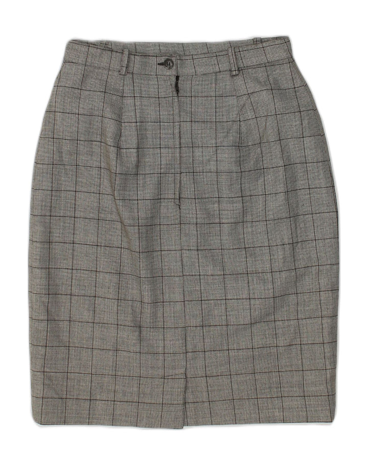 VINTAGE Womens High Waist Pencil Skirt IT 42 Medium W26 Grey Check | Vintage Vintage | Thrift | Second-Hand Vintage | Used Clothing | Messina Hembry 