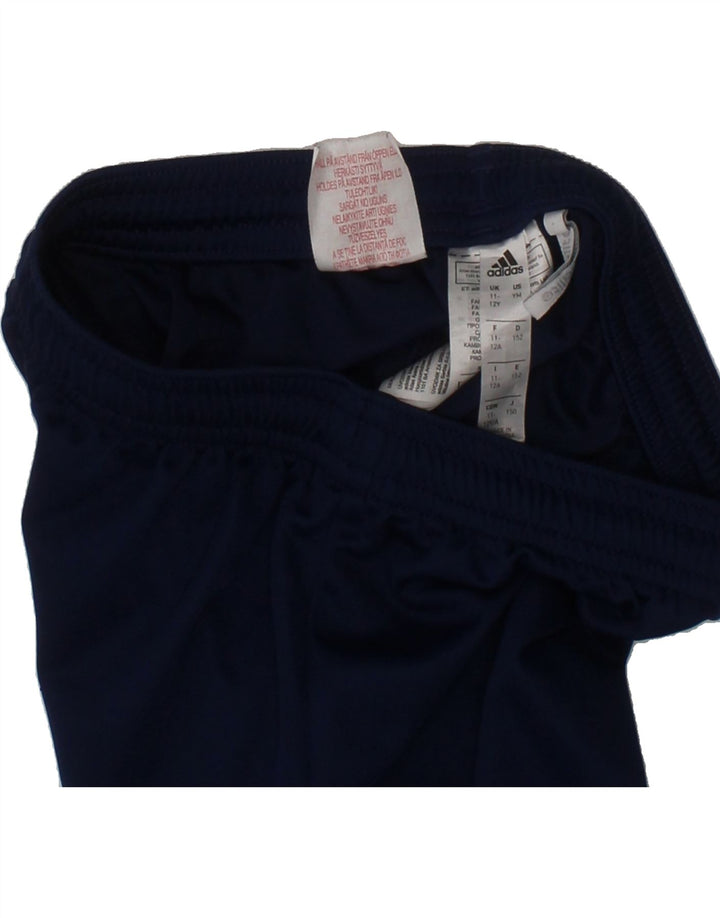 ADIDAS Boys Climalite Sport Shorts 11-12 Years  Navy Blue Polyester Vintage Adidas and Second-Hand Adidas from Messina Hembry 