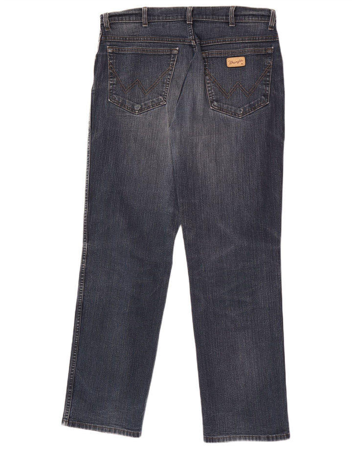 Wrangler Mens Texas Stretch Straight Jeans W34 L32 Blue Cotton