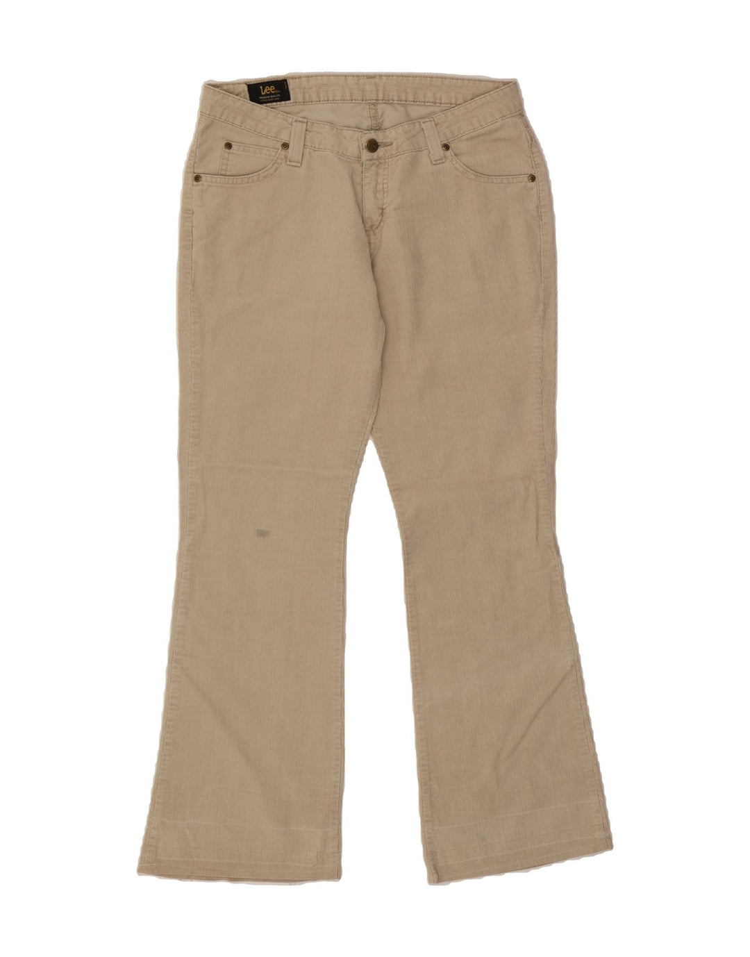 LEE Womens Bootcut Corduroy Trousers W33 L31 Beige Cotton Vintage Lee and Second-Hand Lee from Messina Hembry 