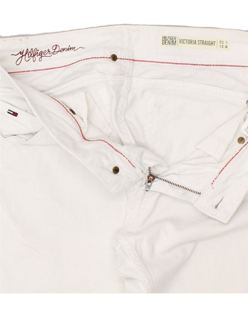 TOMMY HILFIGER Womens Victoria Straight Jeans W31 L32 White Cotton | Vintage Tommy Hilfiger | Thrift | Second-Hand Tommy Hilfiger | Used Clothing | Messina Hembry 