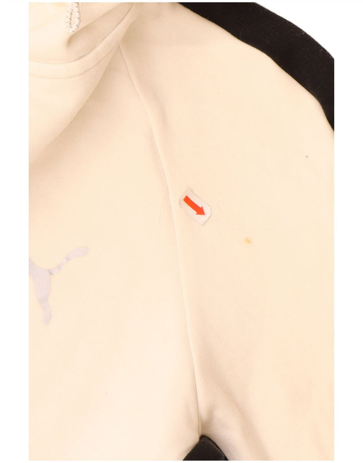 PUMA Mens Zip Hoodie Sweater XL Off White Colourblock Cotton