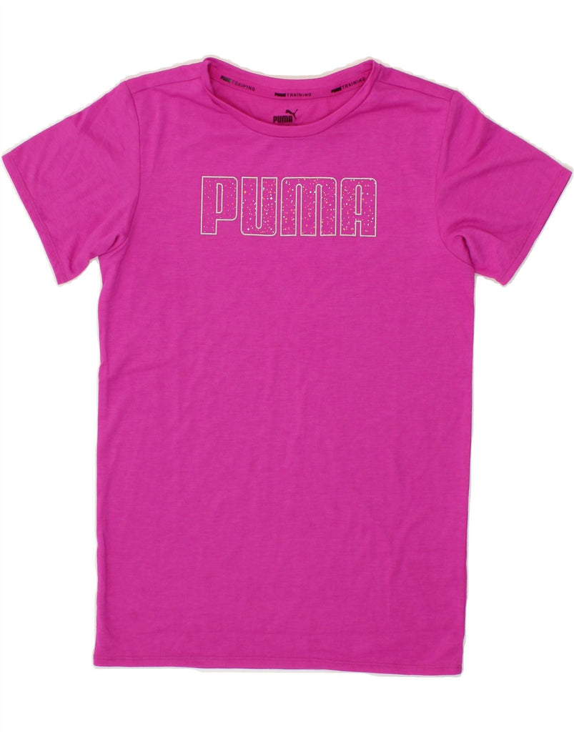 PUMA Girls Graphic T-Shirt Top 13-14 Years Pink Vintage Puma and Second-Hand Puma from Messina Hembry 