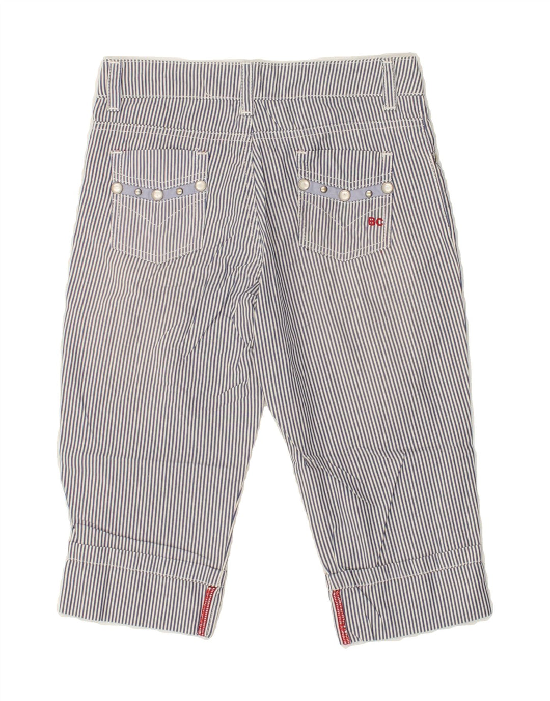 BEST COMPANY Boys Slim Capri Trousers 7-8 Years W24 L14  Blue Striped | Vintage Best Company | Thrift | Second-Hand Best Company | Used Clothing | Messina Hembry 