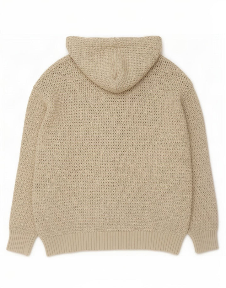 Zara Mens Hooded Jumper Sweater Large Beige