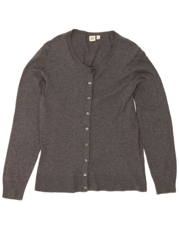 Gap Womens Cardigan Sweater UK 14 Large Grey Cotton