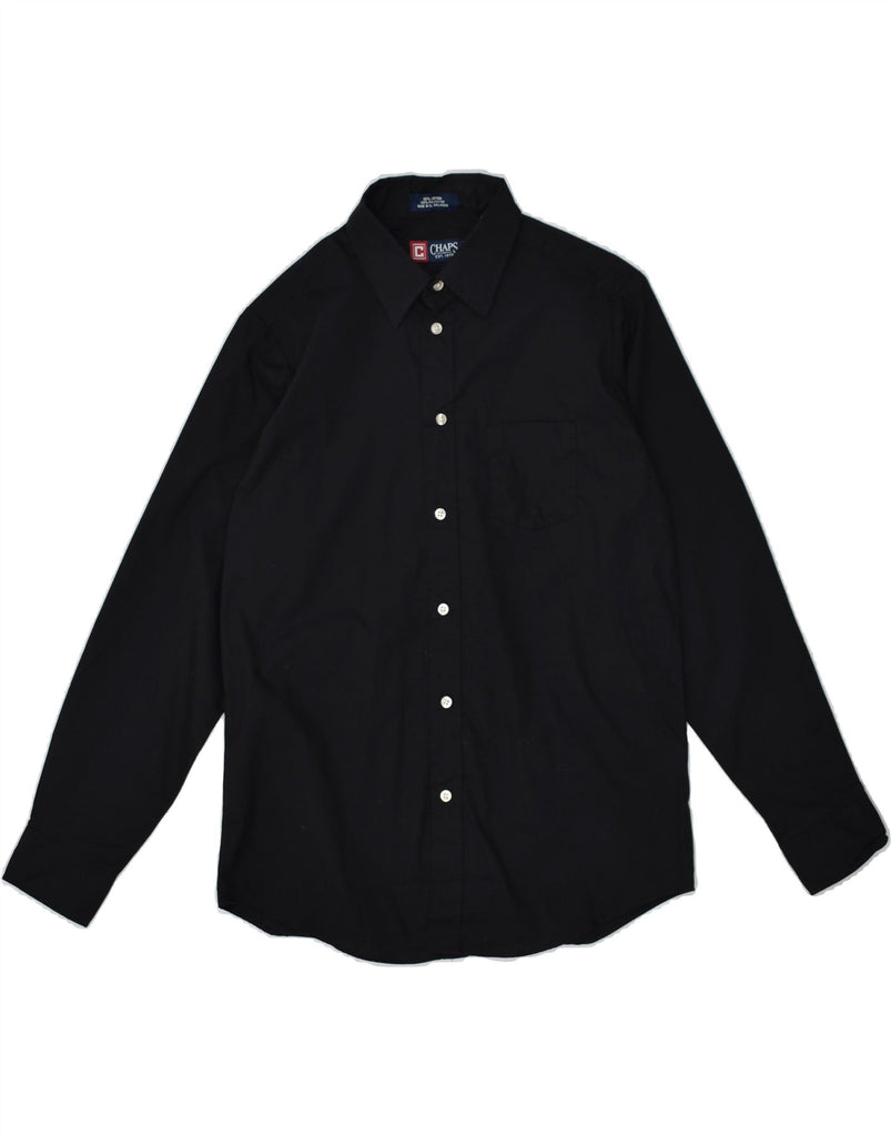 CHAPS Boys Shirt 15-16 Years Black Cotton | Vintage Chaps | Thrift | Second-Hand Chaps | Used Clothing | Messina Hembry 