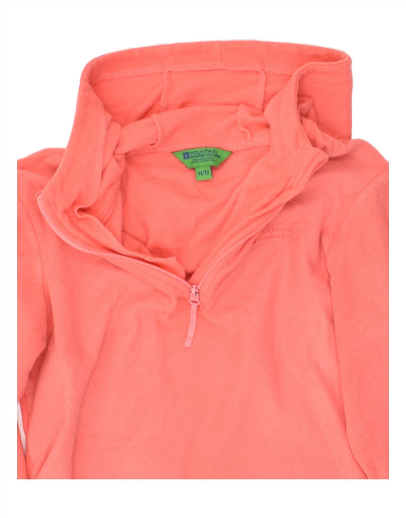 MOUNTAIN WAREHOUSE Girls Hooded Zip Neck Fleece Jumper 11-12 Years Pink | Vintage Mountain Warehouse | Thrift | Second-Hand Mountain Warehouse | Used Clothing | Messina Hembry 