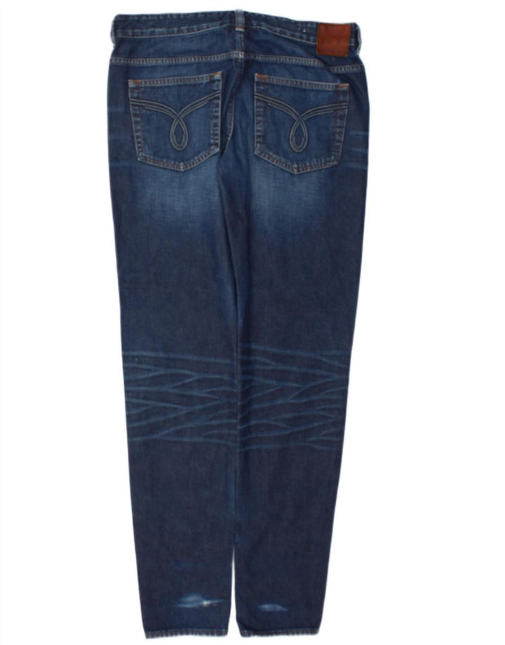 Calvin Klein Mens Distressed Regular Slim Jeans W32 L34 Blue Cotton