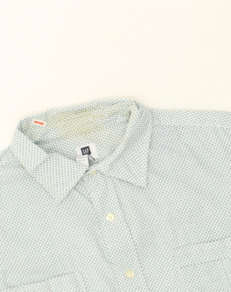 GAP Mens Short Sleeve Shirt Large Blue Spotted Cotton | Vintage Gap | Thrift | Second-Hand Gap | Used Clothing | Messina Hembry 