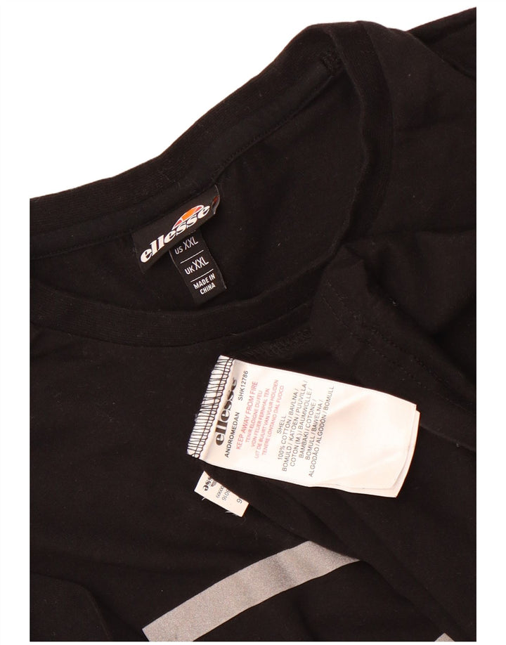 Ellesse Mens Graphic T-Shirt Top 2XL Black Cotton