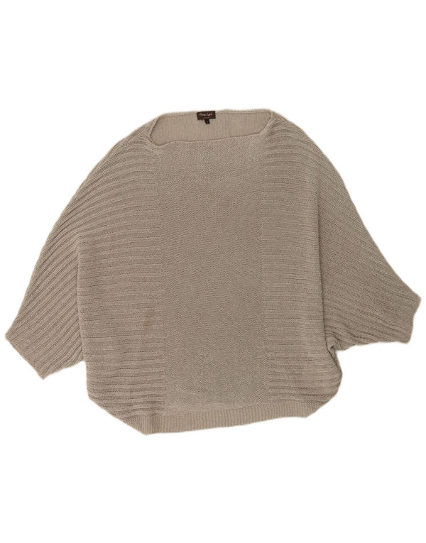 Phase Eight Womens 3/4 Sleeve Poncho Jumper UK 10 Small Beige Acrylic