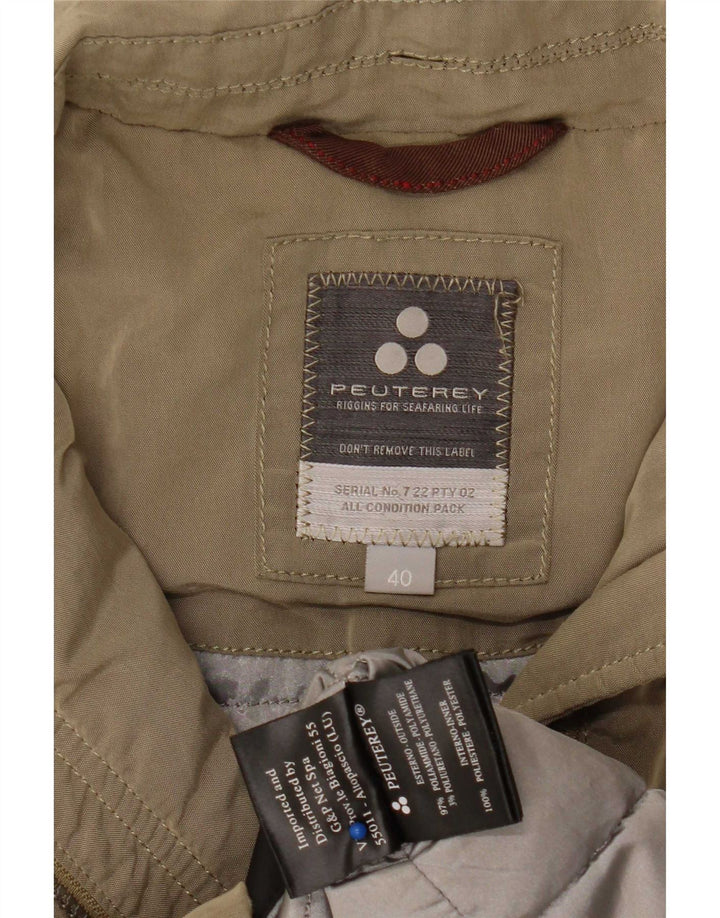PEUTEREY Womens Padded Coat IT 40 Small Khaki Polyamide