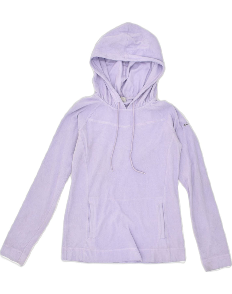 COLUMBIA Womens Fleece Hoodie Jumper UK 10 Small Purple Polyester | Vintage Columbia | Thrift | Second-Hand Columbia | Used Clothing | Messina Hembry 