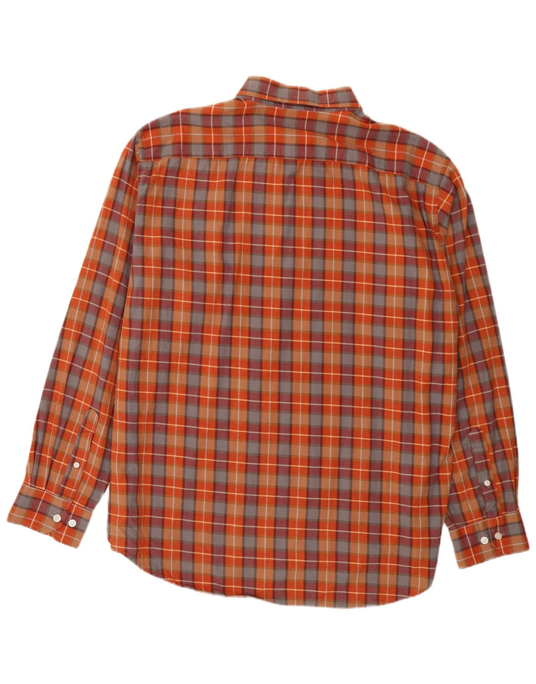 Carrera Mens Flannel Shirt 2XL Orange Check Cotton