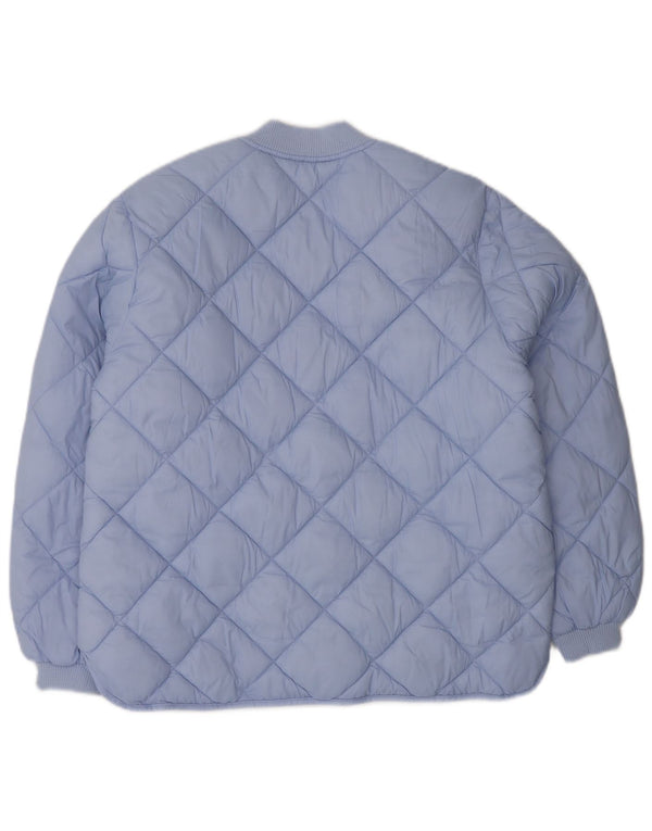 Zara Girls Quilted Bomber Jacket 11-12 Years Blue