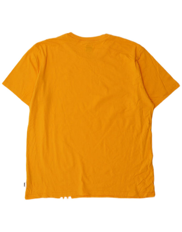Adidas Mens T-Shirt Top XL Yellow Cotton