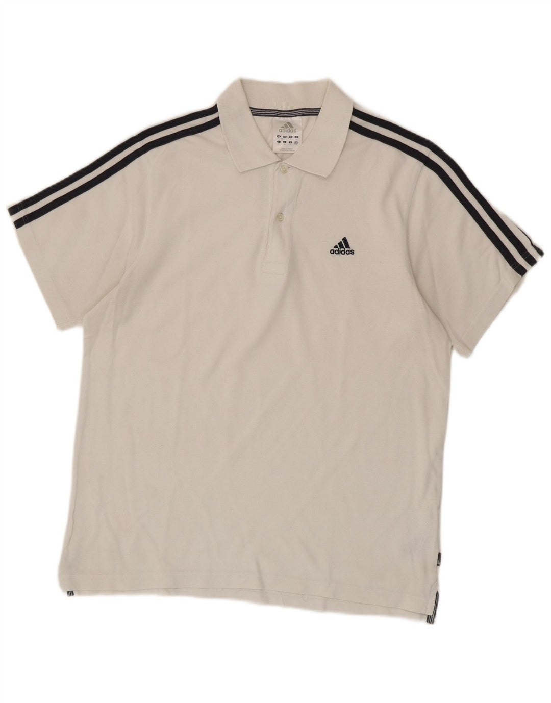 Adidas Mens Polo Shirt Medium White Cotton