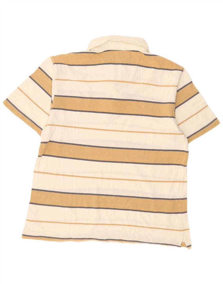 Lotto Mens Polo Shirt Large White Striped