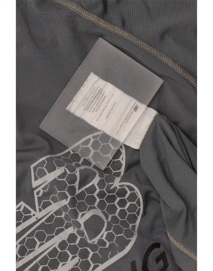 New Balance Mens Graphic T-Shirt Top Medium Grey Polyester
