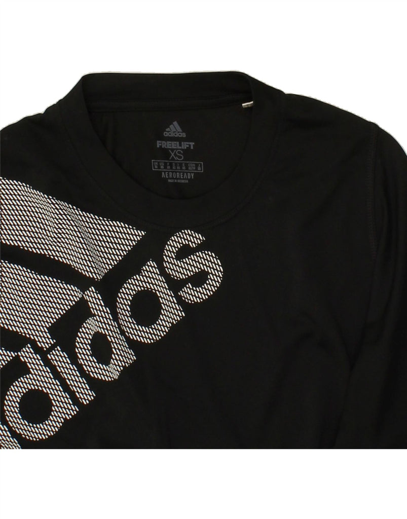 ADIDAS Mens Aeroready Graphic T-Shirt Top XS Black Polyester Vintage Adidas and Second-Hand Adidas from Messina Hembry 