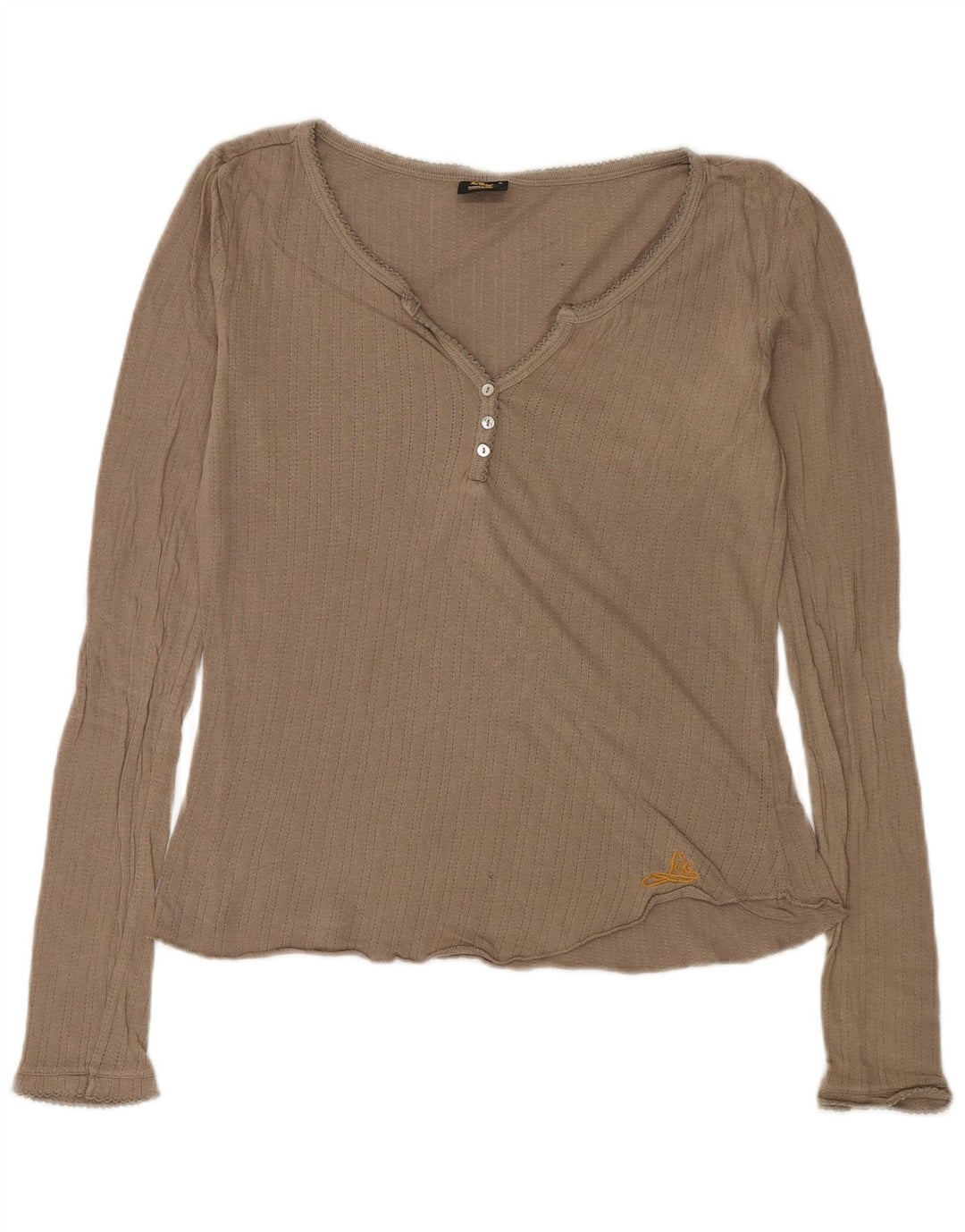 Lee Womens Top Long Sleeve UK 14 Large Beige
