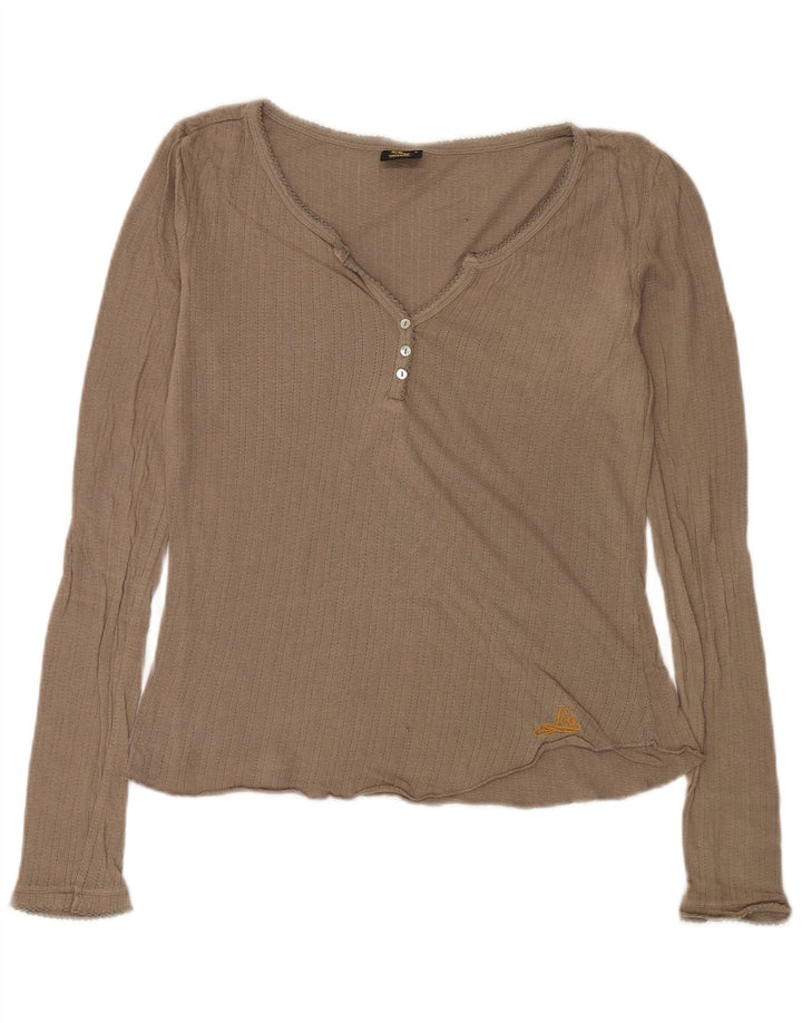Lee Womens Top Long Sleeve UK 14 Large Beige