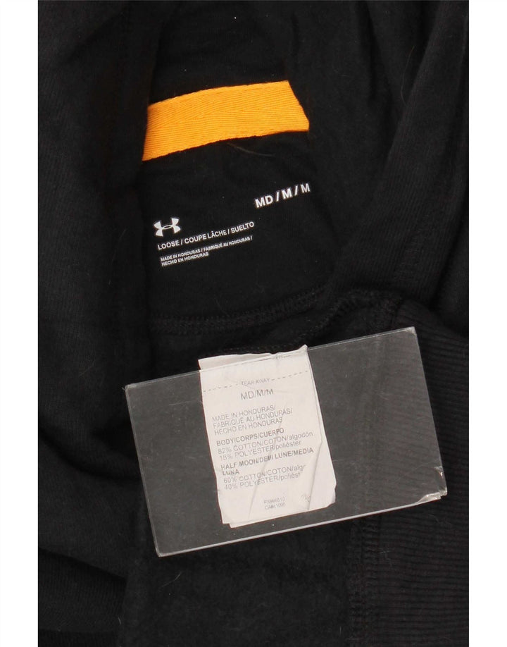 Under Armour Mens Graphic Hoodie Jumper Medium Black Cotton